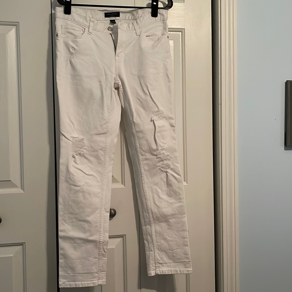 Banana republic white boyfriend jean crop